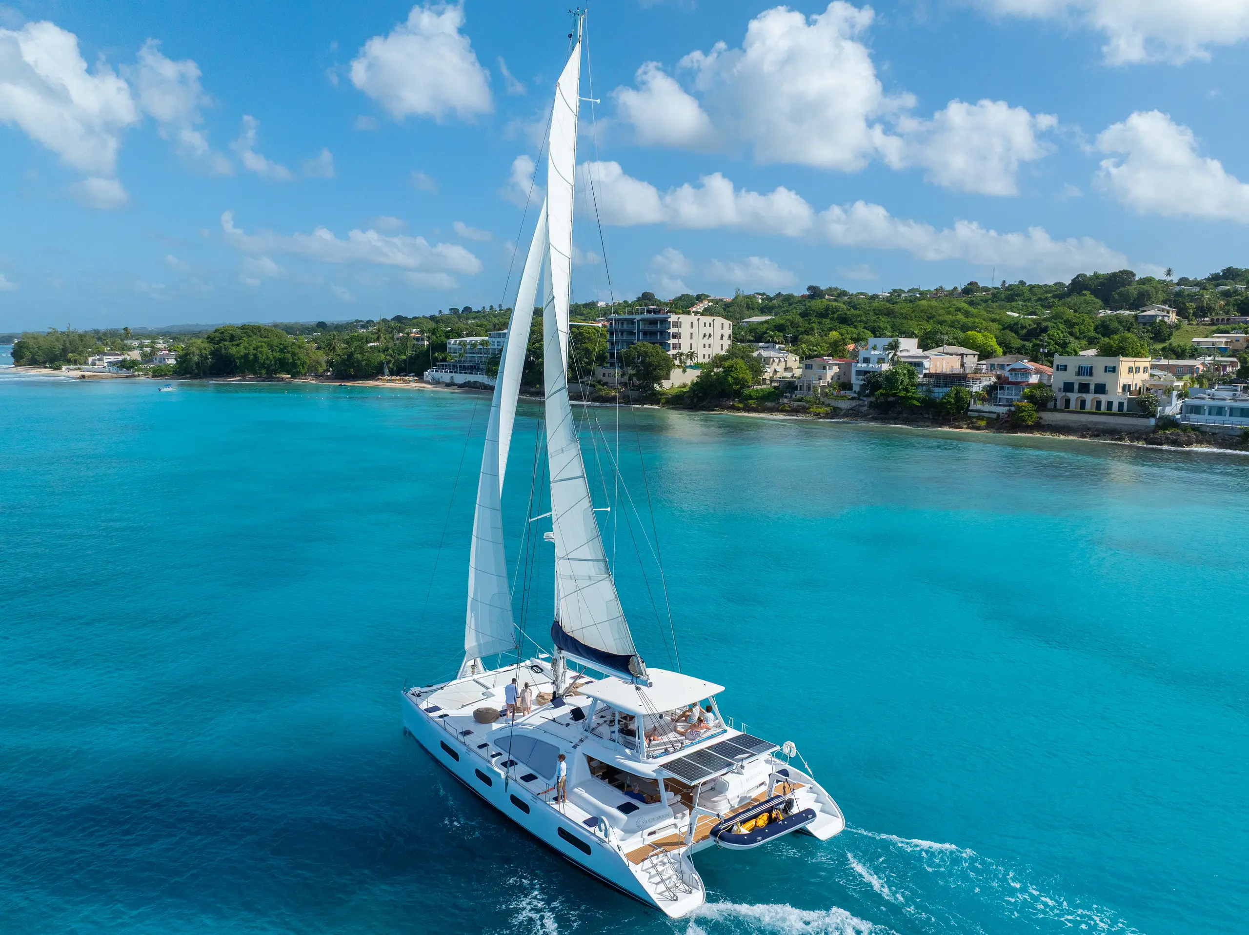 Silver Moon sailing along the Barbados coastline