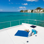 View from the bow of Moondance while docked on the West Coast of Barbados