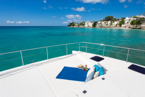 View from the bow of Moondance while docked on the West Coast of Barbados